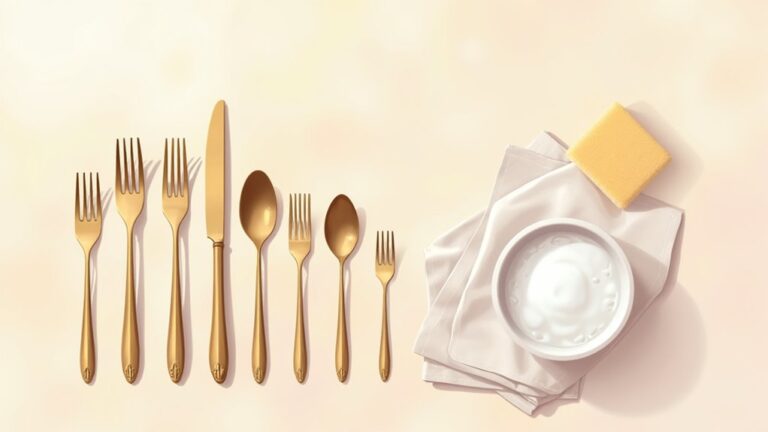 clean gold plated cutlery