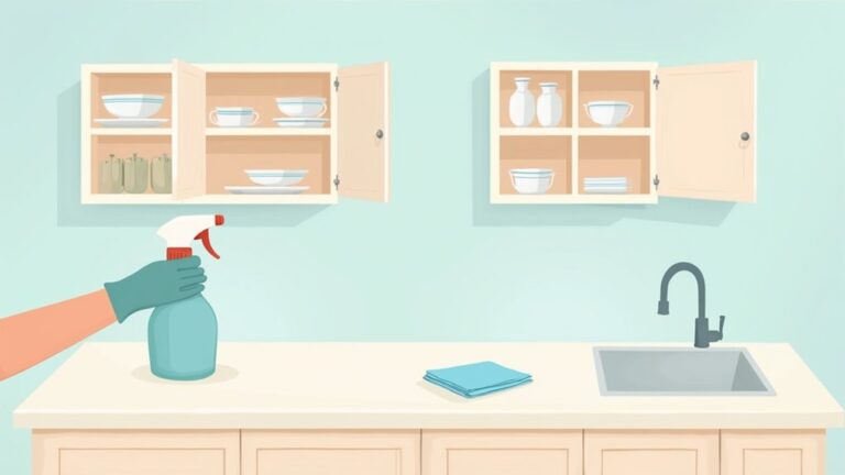 clean kitchen cabinet surfaces