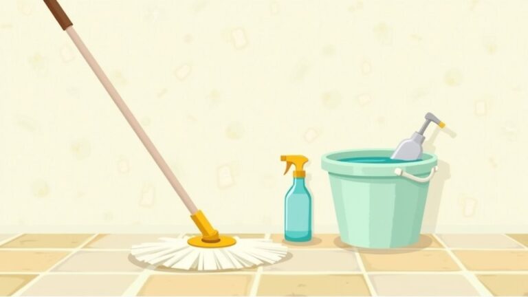 cleaning kitchen floor tiles
