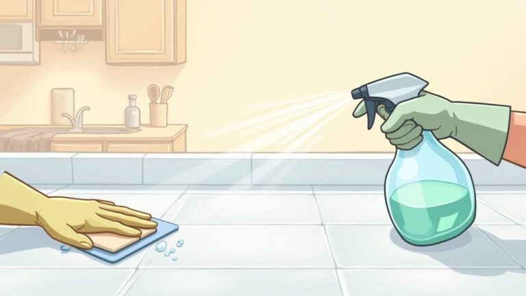 cleaning kitchen tile surfaces