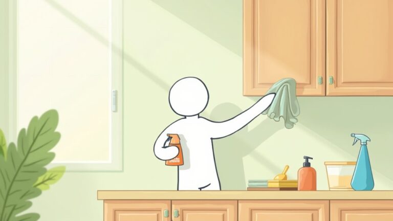 cleaning wooden kitchen cupboards