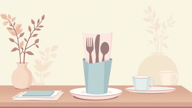 folding cutlery in napkins